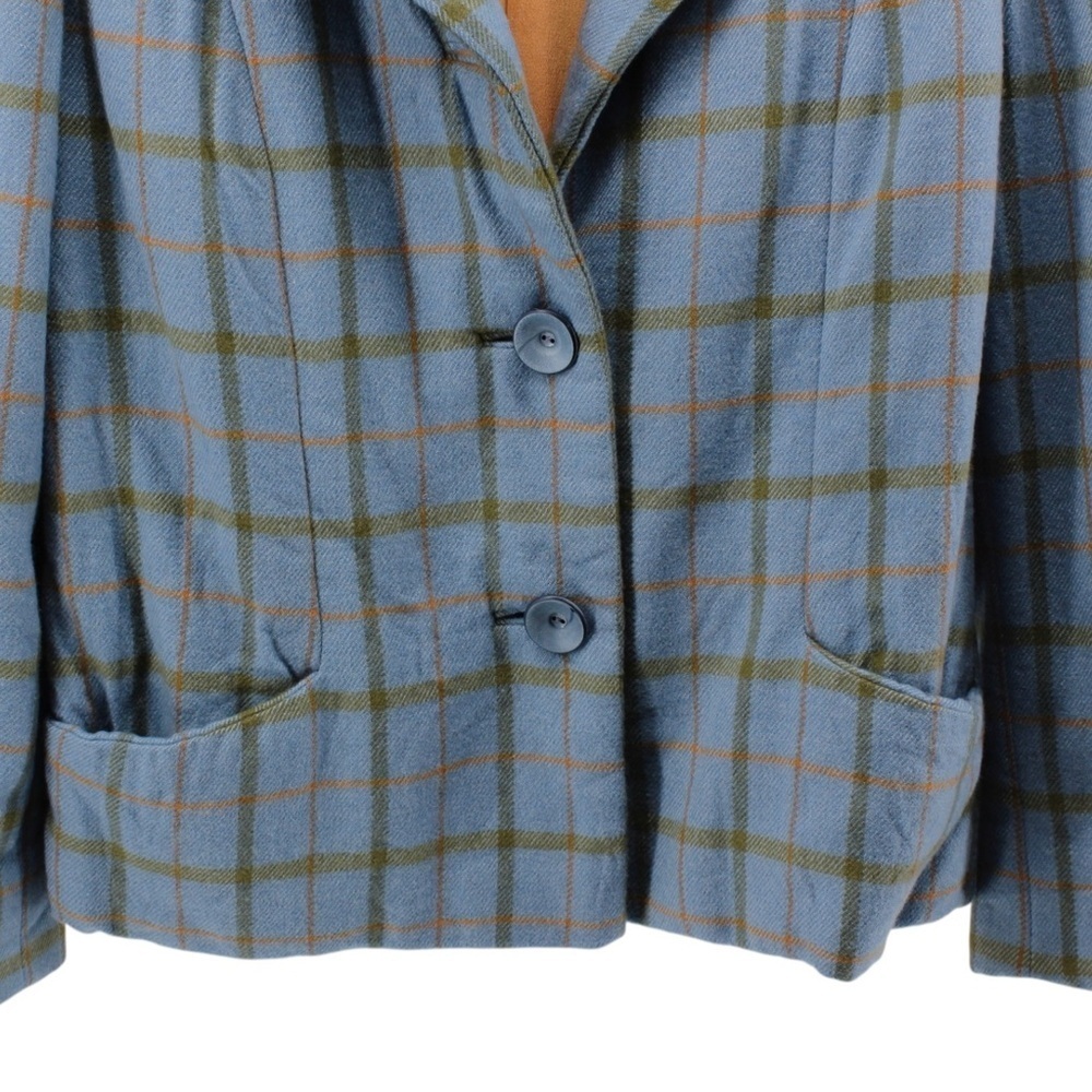 Vintage Vogue Paris Original Retro Plaid Women's Relaxed‎ Suit Jacket Career M/L - Picture 4 of 13